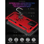 Wholesale Tech Armor Ring Stand Grip Case with Metal Plate for iPhone 12 Pro Max 6.7 inch (Red)